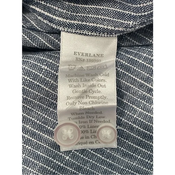 Everlane The Linen Standard Fit Shirt Men’s Size Large Pinstripe Long Sleeve - Picture 9 of 9